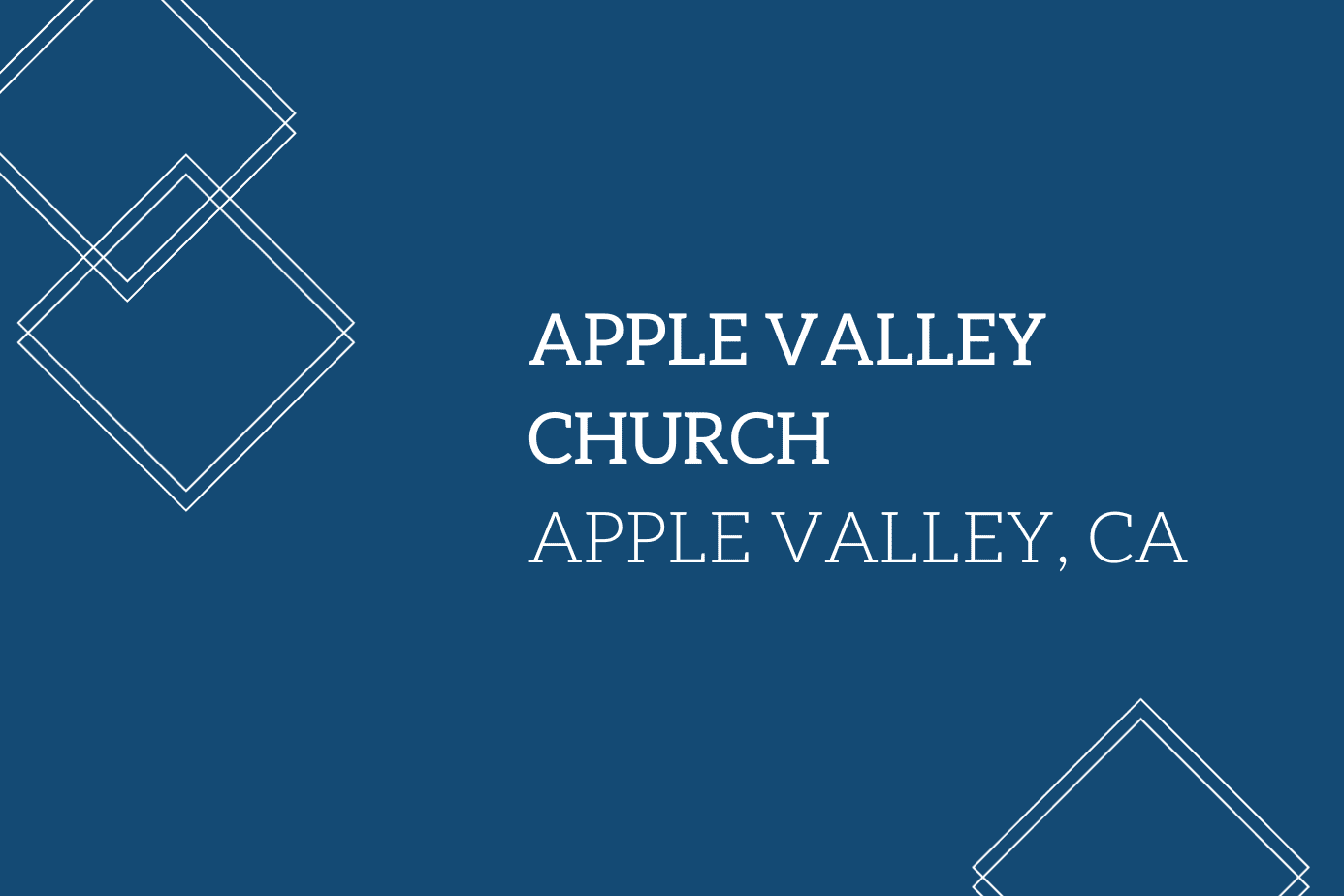 Apple Valley Community Church, Apple Valley, CA Rachel Wojo
