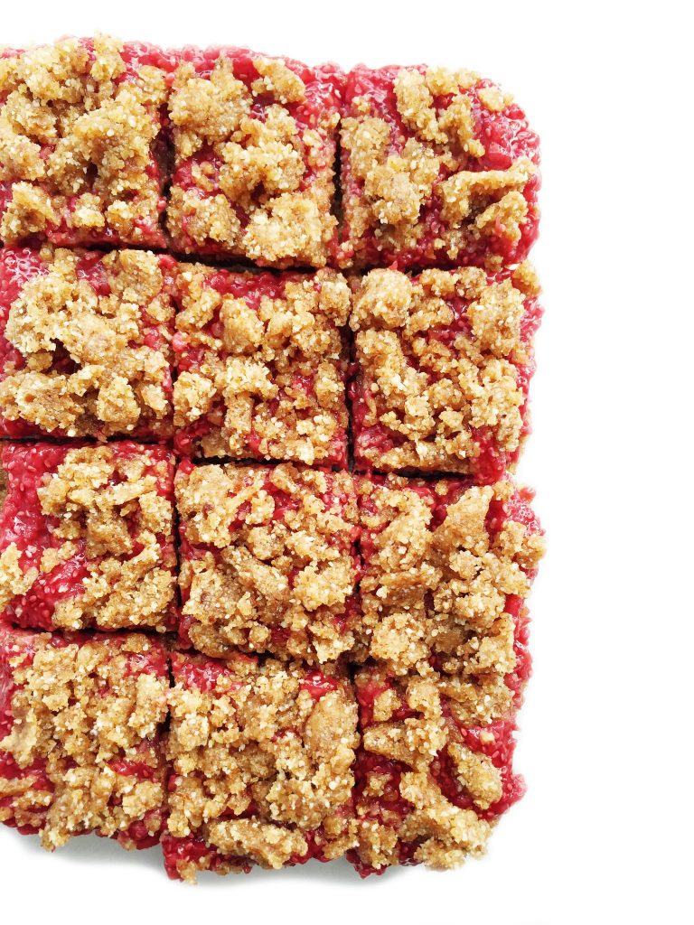 NoBake Raspberry Chia Jam Bars (Vegan, GF & Paleo)