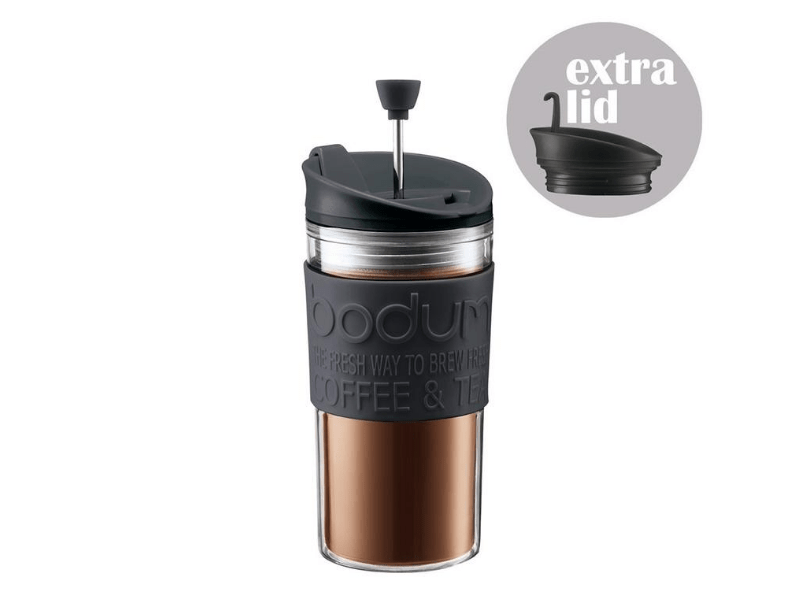 BODUM Travel Press Coffee Maker With Extra Lid 0.35L/12Oz Rack85