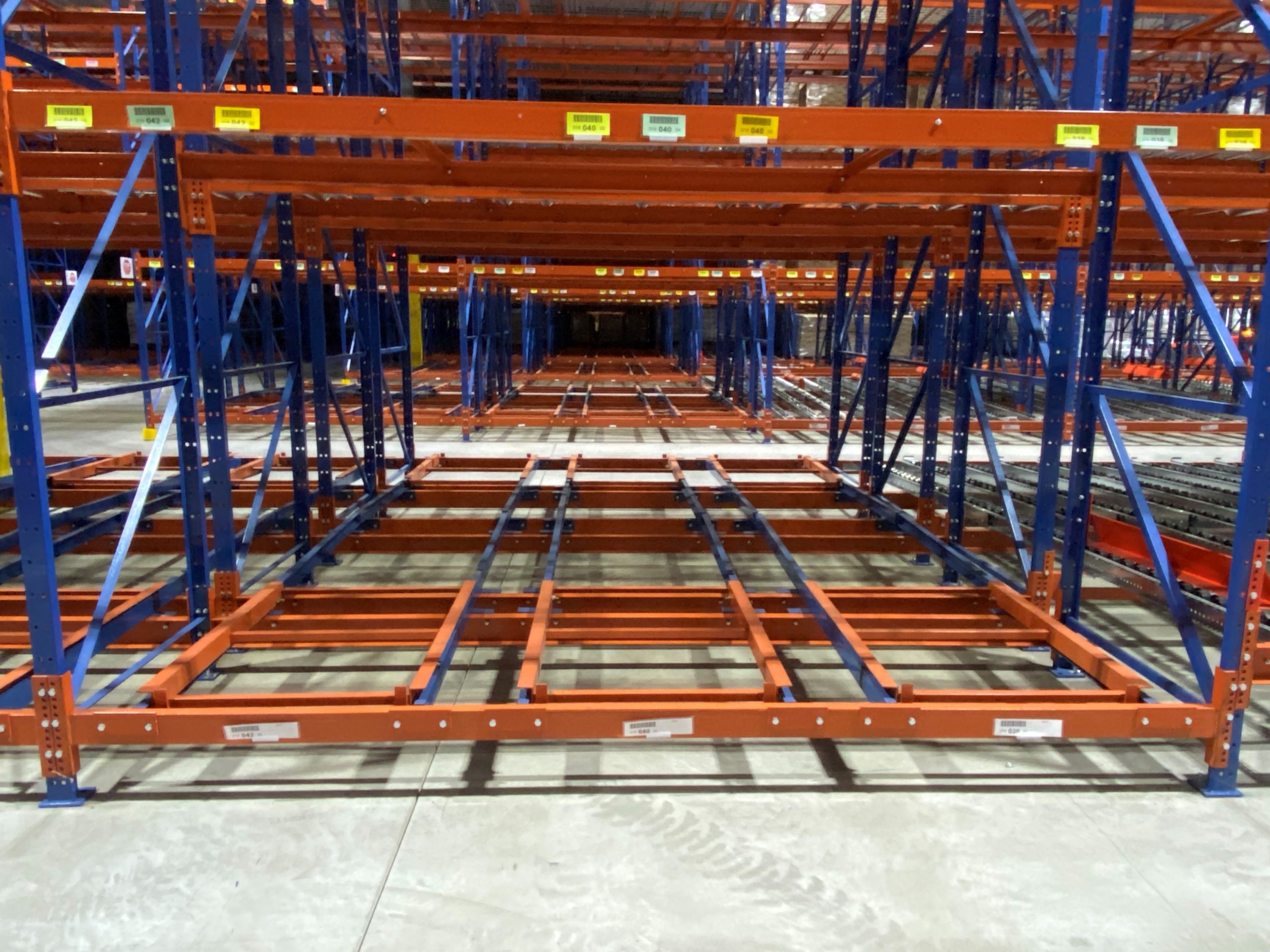 Frazier Industrial Structural Steel GlideIn Pushback Racking