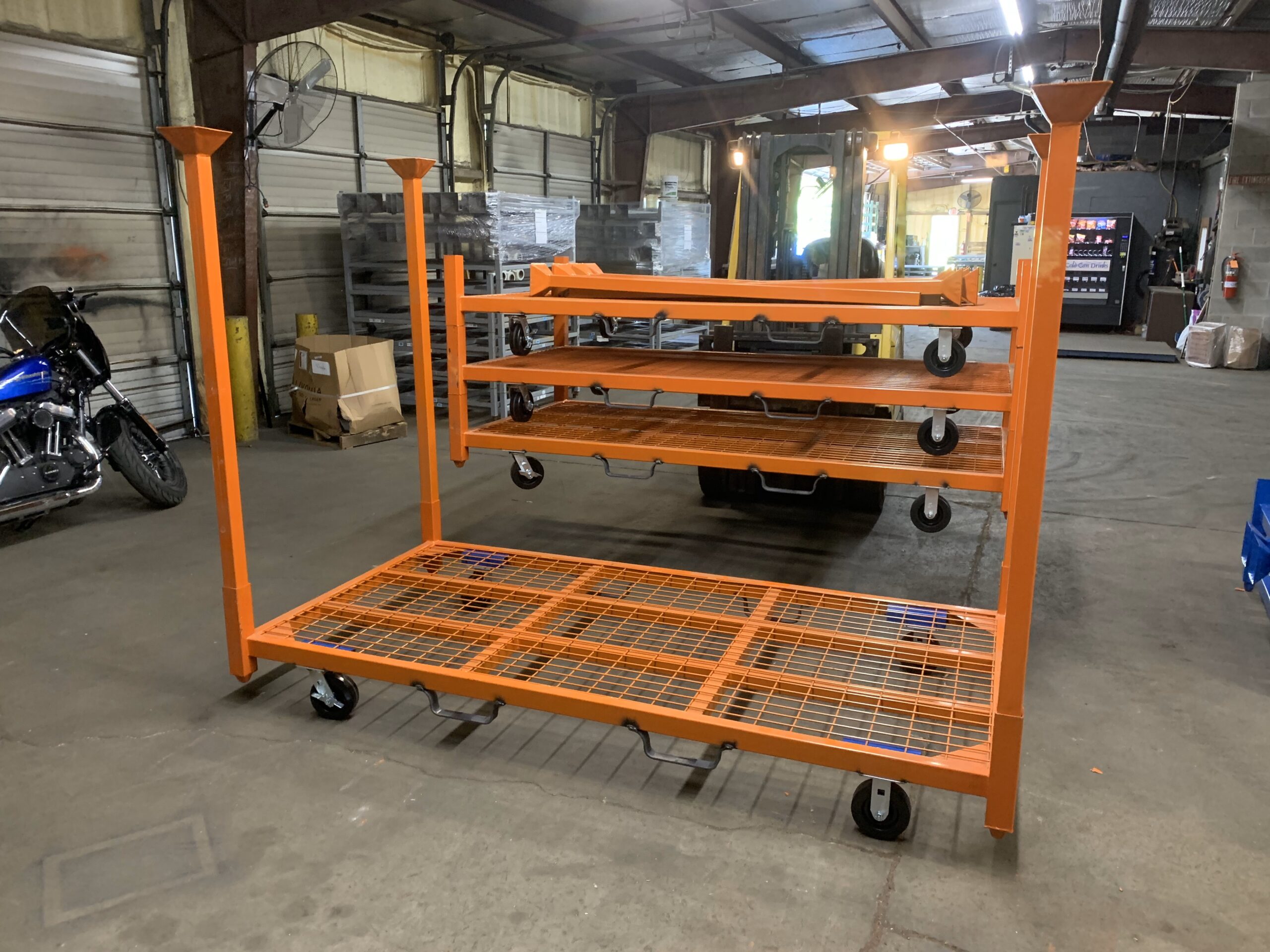 Stack Racks with Casters and Fork Stirrups Warehouse Rack and Shelf
