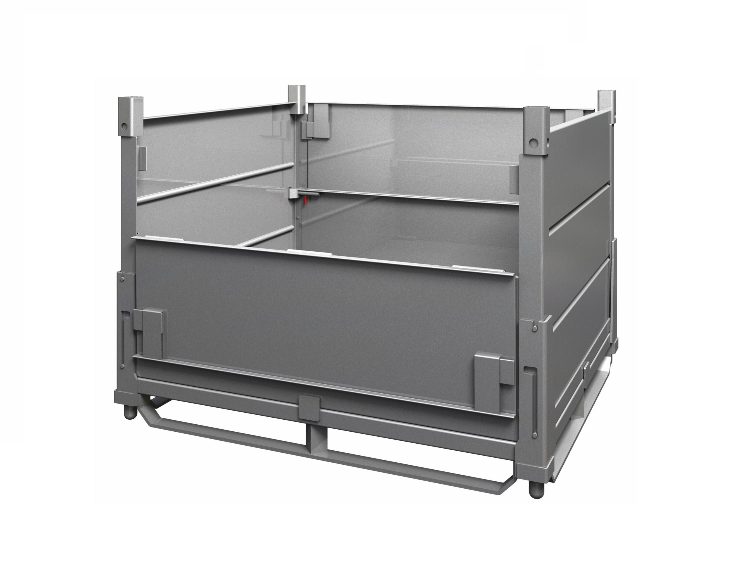 Folding Steel Storage Containers Steel Storage Bins with Pintle Feet