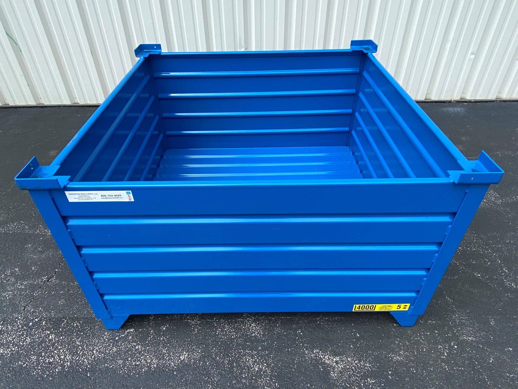 Stackable Corrugated Steel Totes Warehouse Rack and Shelf