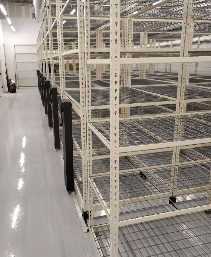 High Density Mobile Shelving Sliding Storage Shelves