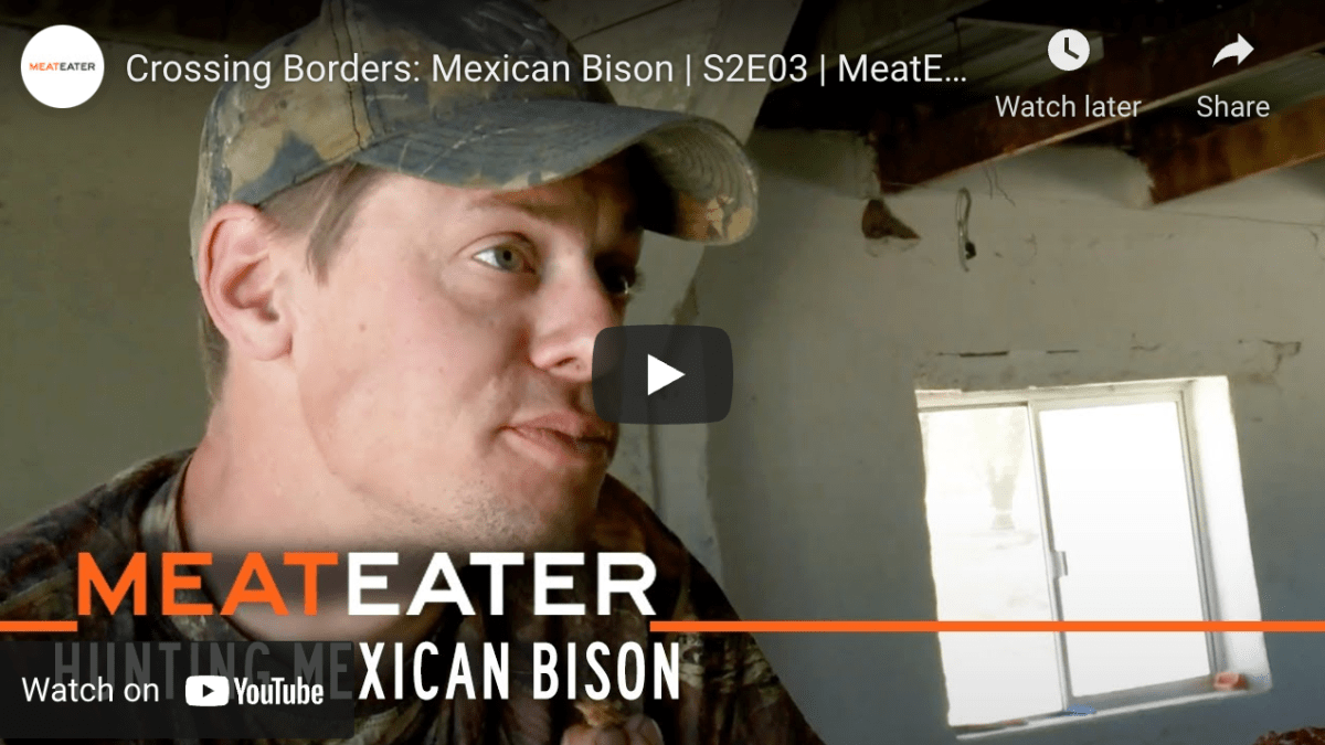 Show MeatEater Season 2, Episode 3 Hunting Bison in Mexico Rack Camp