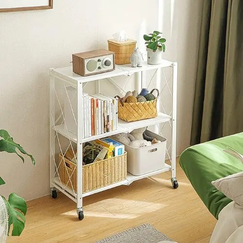 4 LAYER FOLDABLE SHELF, STORAGE RACK, FOLDABLE SHELF RACK