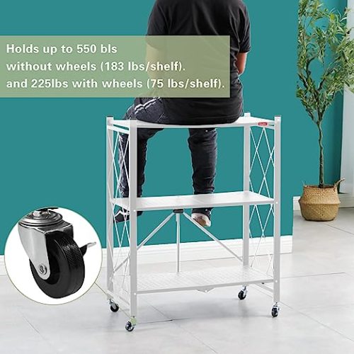 3 LAYER FOLDABLE SHELF RACK, FOLDABLE STORAGE RACK