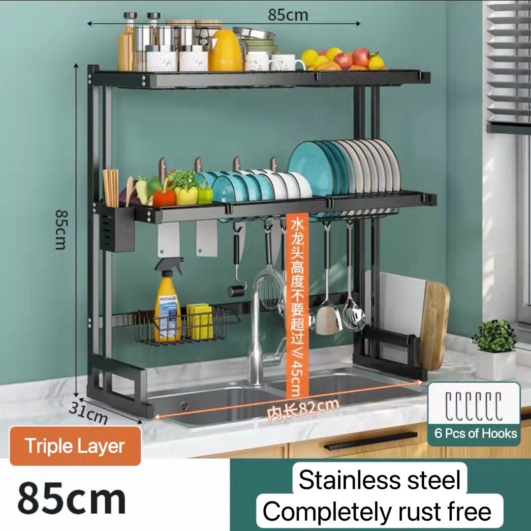 SINK TOP DISH RACK, SINK OVER DISH DRYING RACK, DOUBLE LAYER DISH RACK