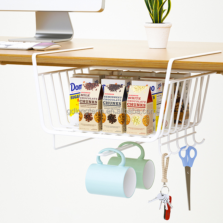 HANGING BASKET, UNDER HANGING RACK, CUP AND TISSUE HOLDER, WIRE RACK ORGANIZER
