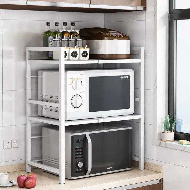 DOUBLE LAYER MICROWAVE OVEN RACK, ADJUSTABLE OVEN RACK, 2 TIER OVEN