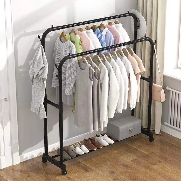DOUBLE CURVED SHAPE CLOTH RACK, PREMIUM QUALITY STEEL PIPE SHAPE RACK