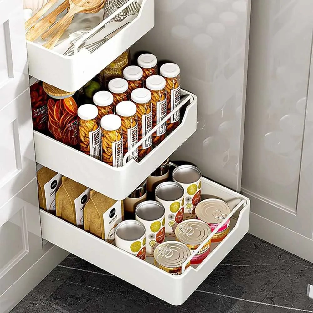 PULLOUT ORGANIZER, SLIDE OUT DRAWER STORAGE SHELVES FOR
