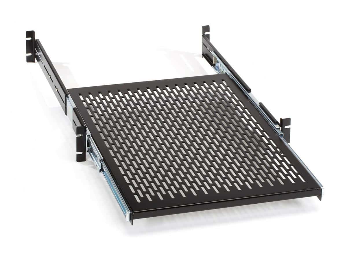 Black Box IT Rackmount Vented Shelf Sliding 1U 19″ 24″D