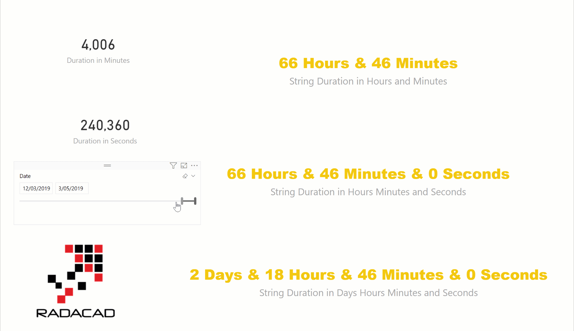 Calculate Duration in Days Hours Minutes and Seconds Dynamically in