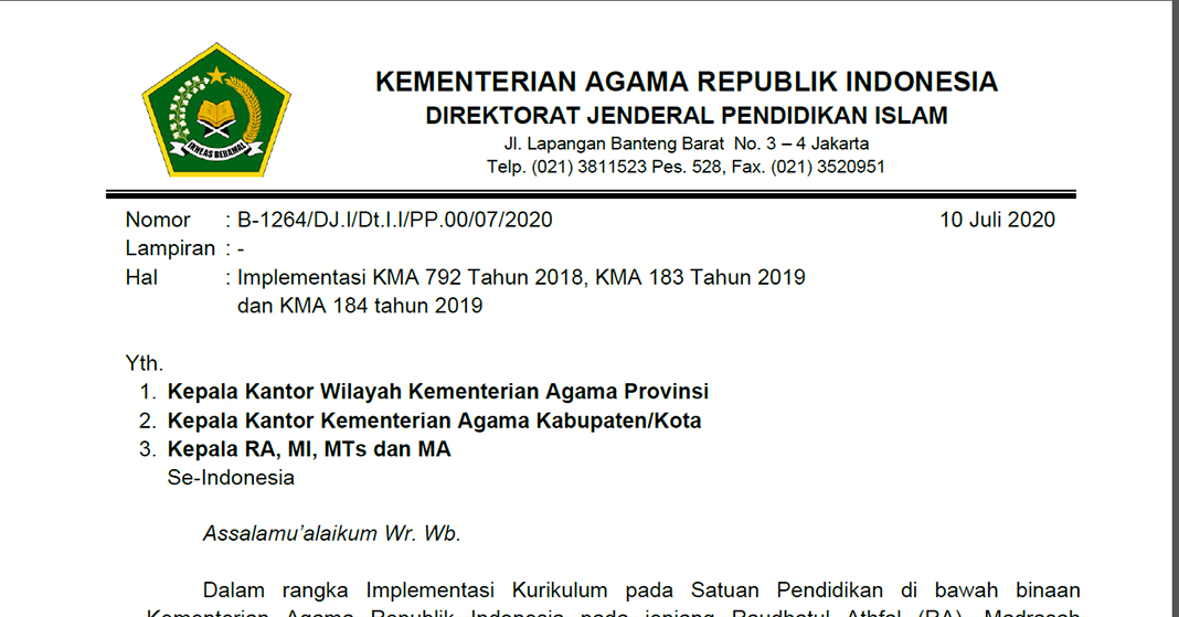 Pelajaran PAI dan Bahasa Arab di Madrasah Dihapus?