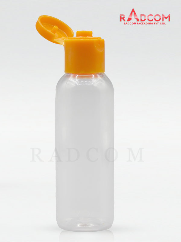 30ML Boston Clear Pet Bottle with Orange Flip Top