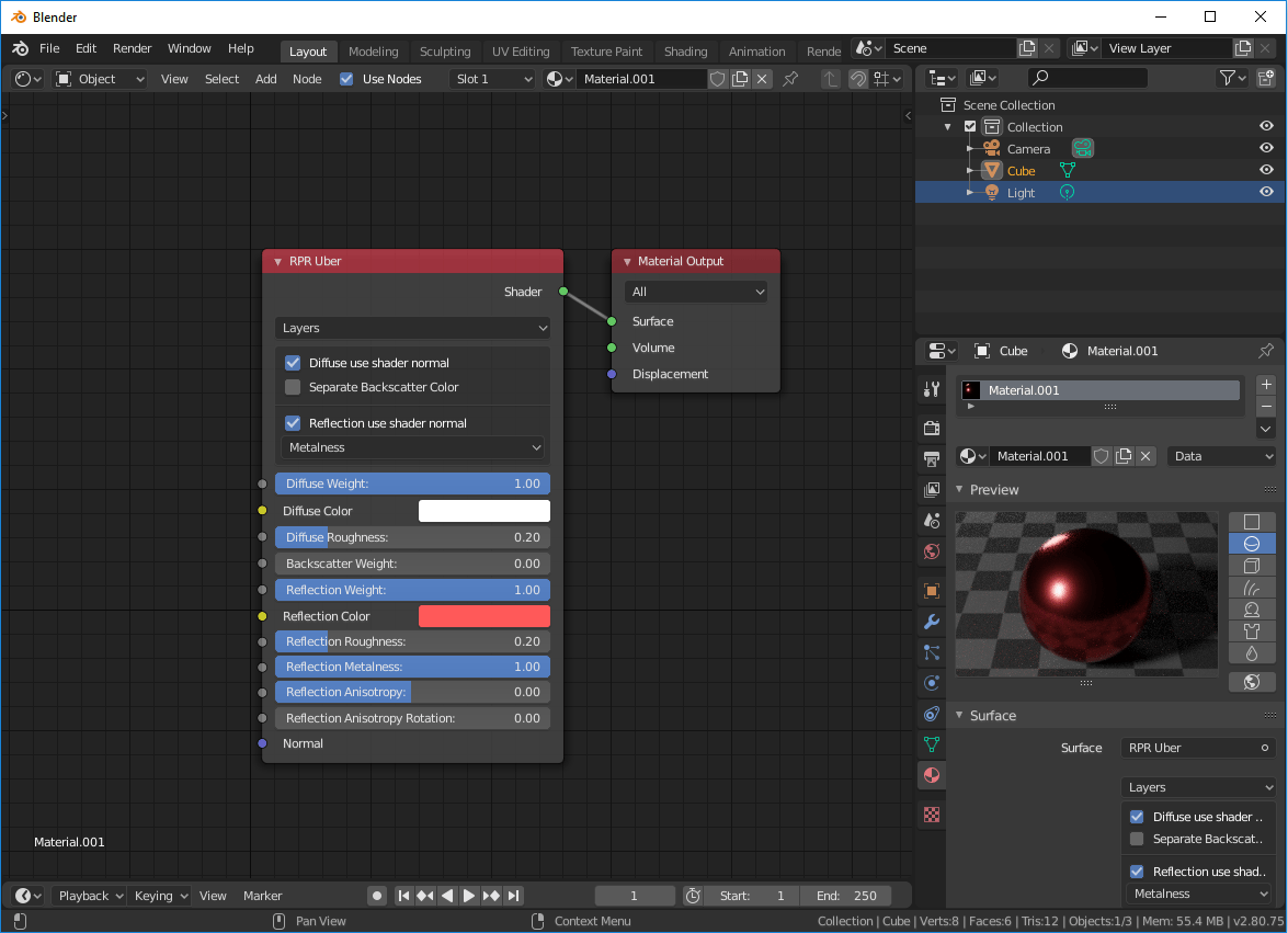 Using the Uber Shader in Blender — AMD Radeon ProRender