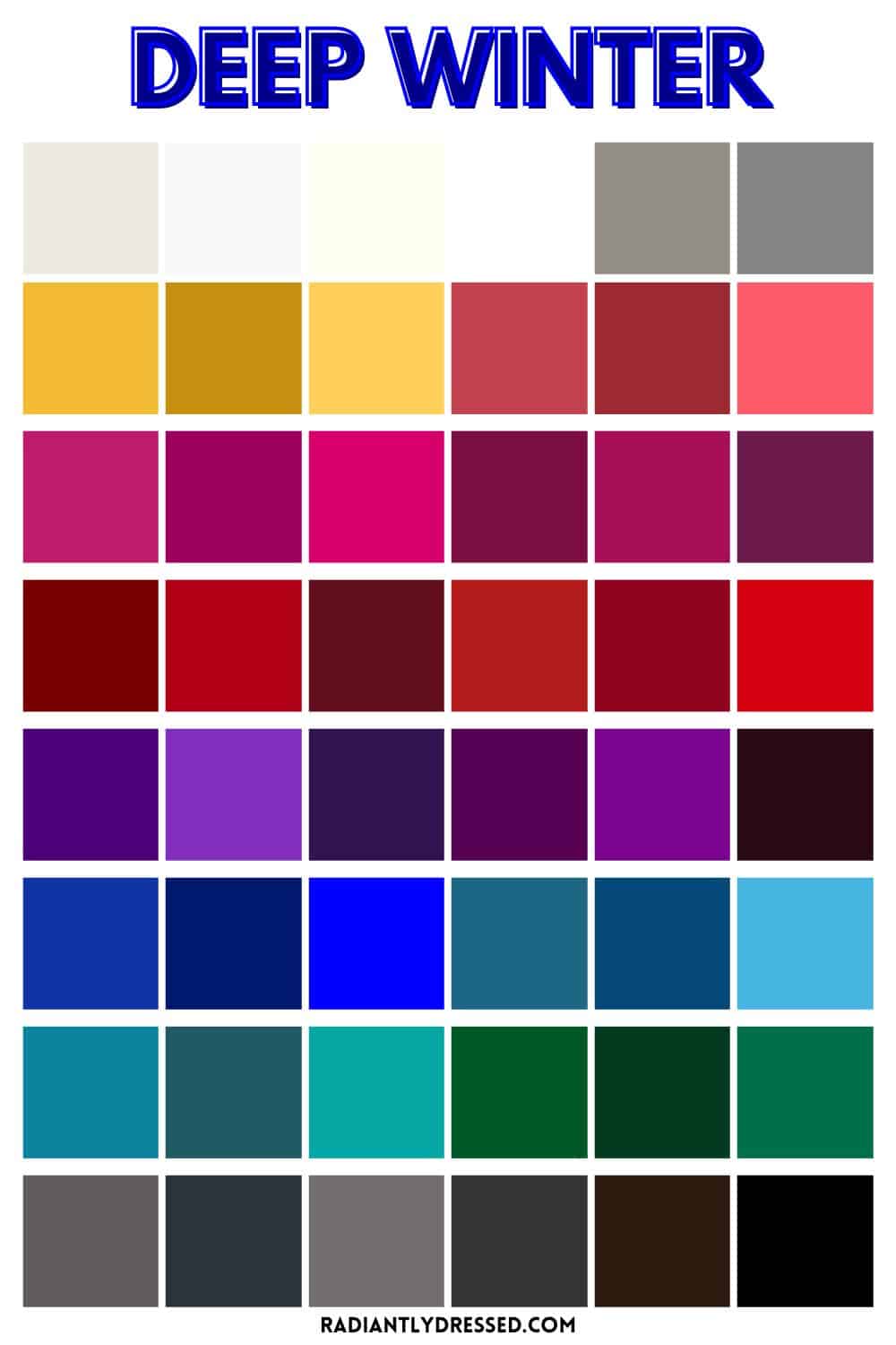 Deep Winter Color Palette Guide To The Dark Winter Seasonal Color
