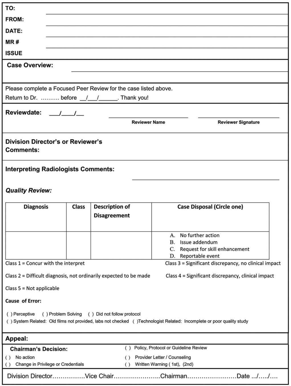 Peer Review Radiology Key