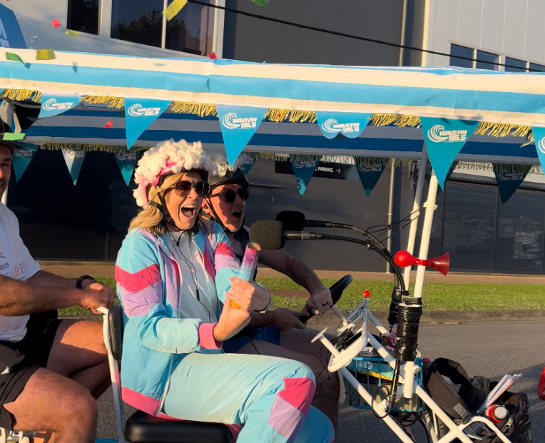 Tuk tuk trek to work for Wave FM's Lyndal & Crammy