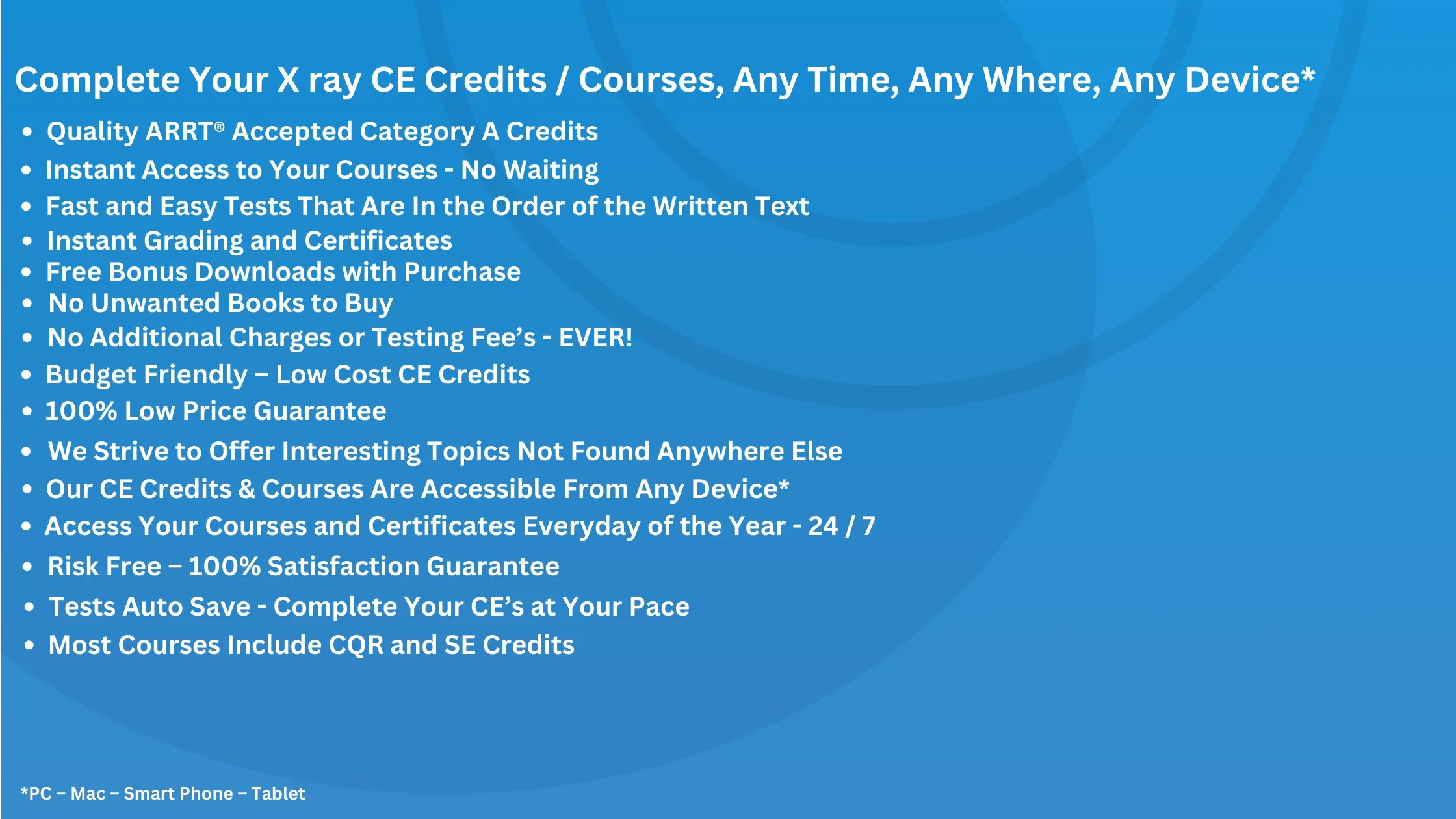 Radiology CE Credits Instant Access Easy Online Testing