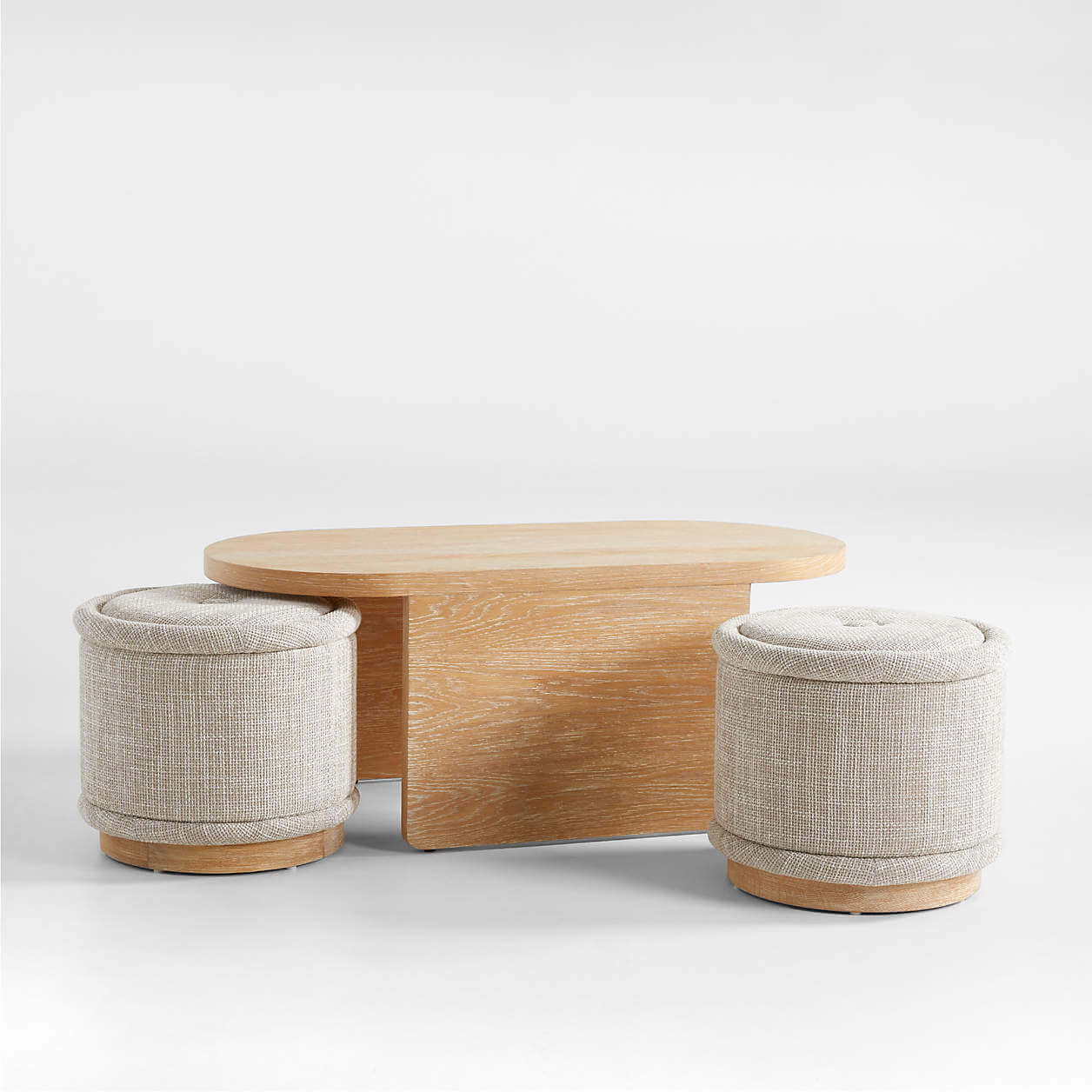 Oval Nesting Coffee Table with Stools Radwell Designs