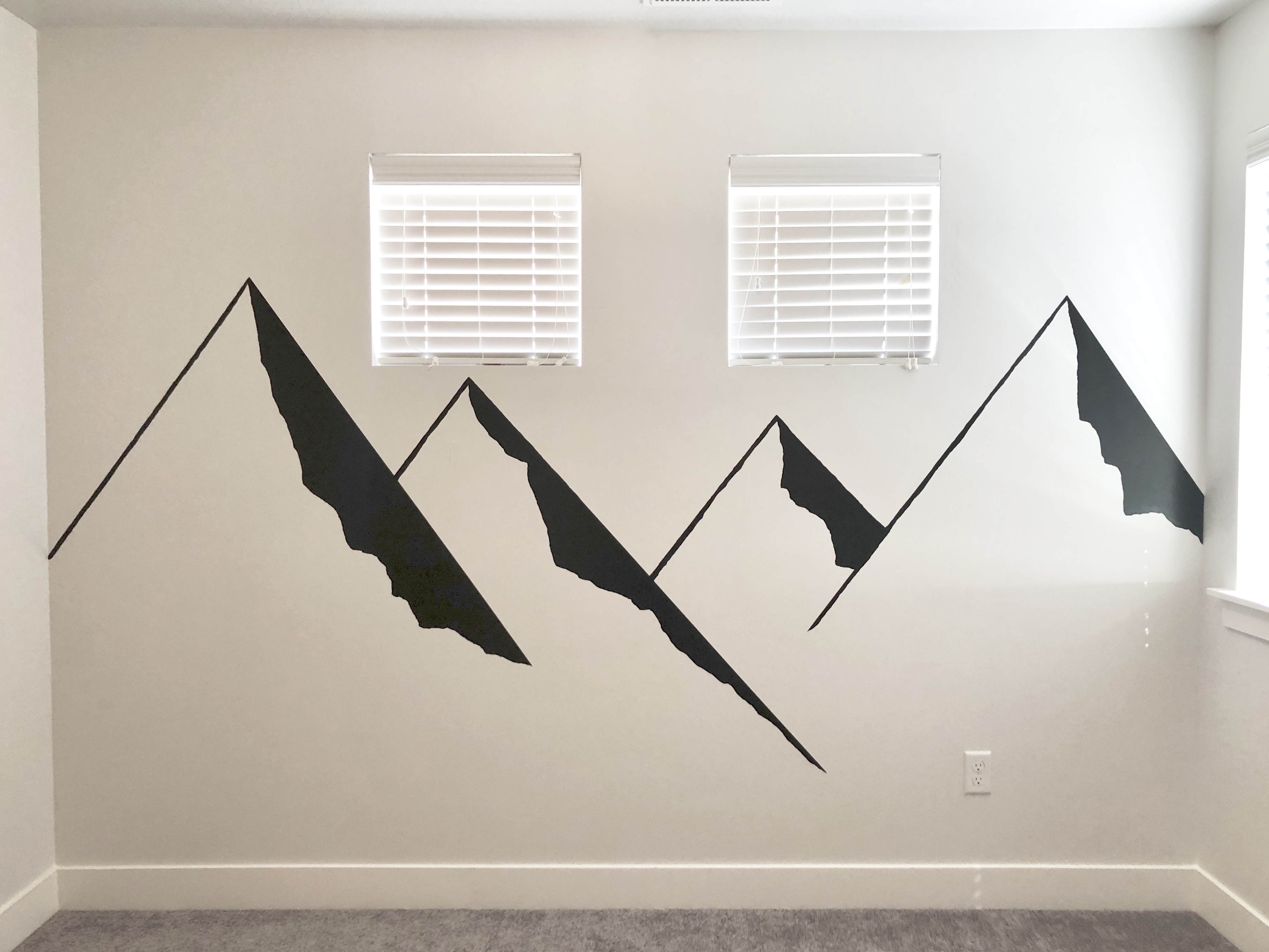 Tutorial DIY Modern Mountain Mural for Nursery Accent Wall Raechel Duplain