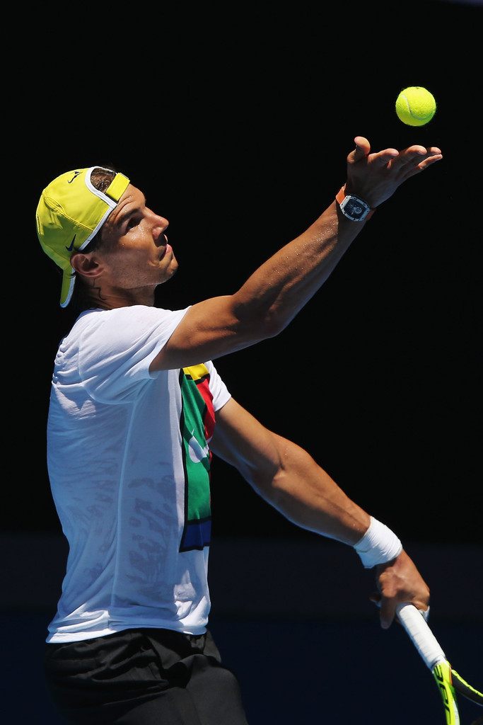 PHOTOS: Rafael Nadal practices at the Australian Open ...