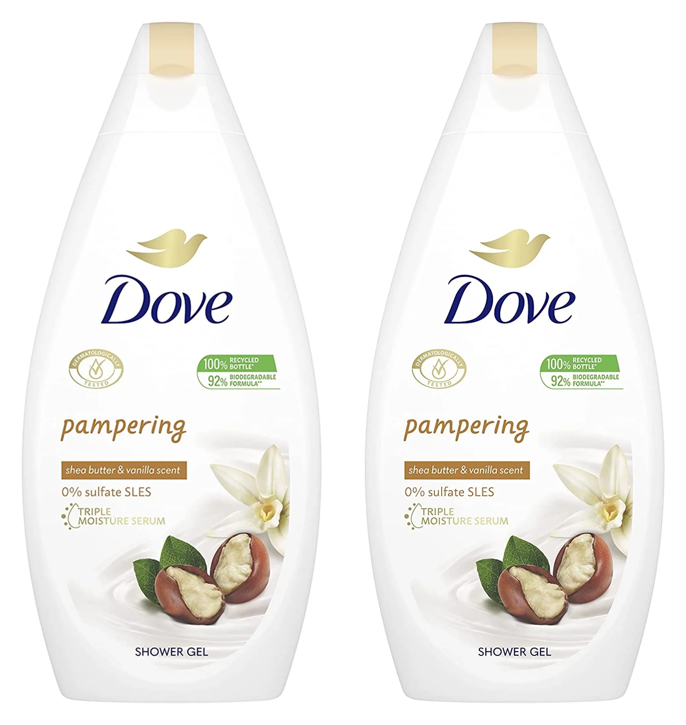 Dove Shower gel Shea Butter and Vanilla Body Wash 500 ml 16.9 oz "2PA