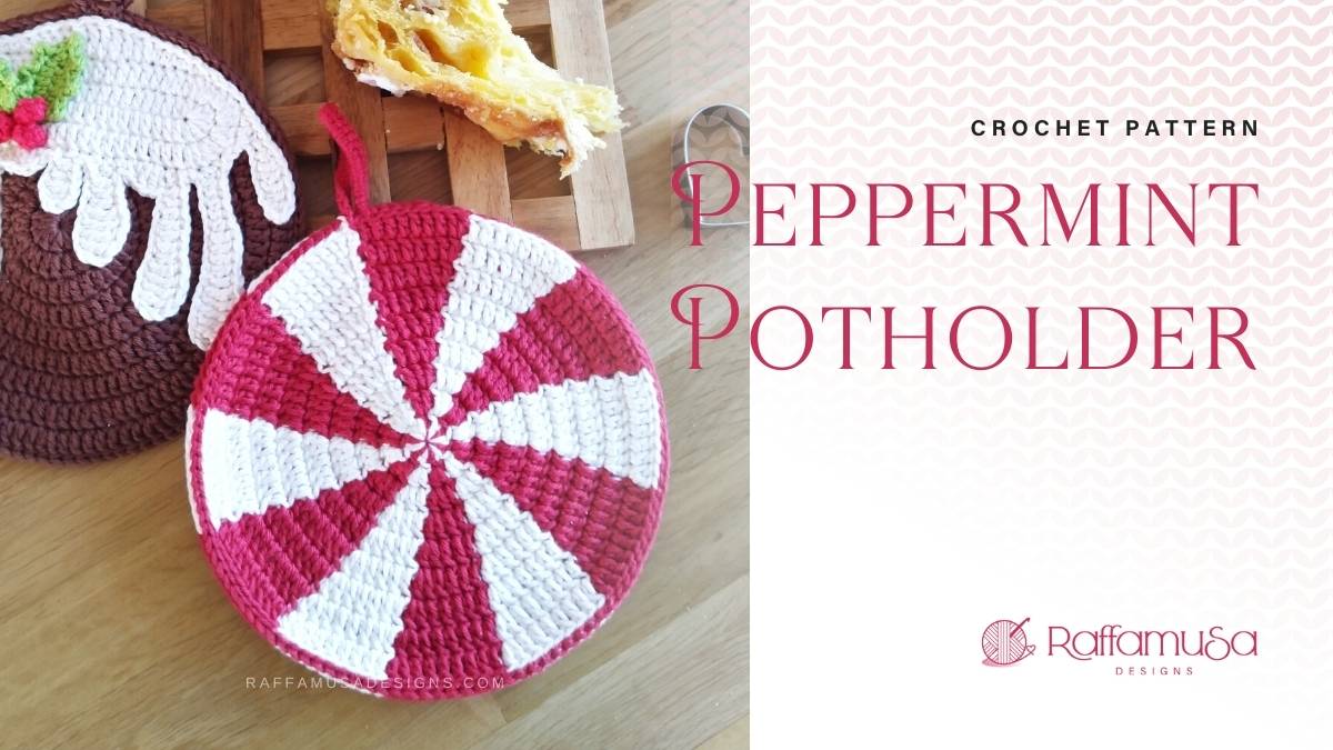Crochet Peppermint Potholder Free Christmas Pattern