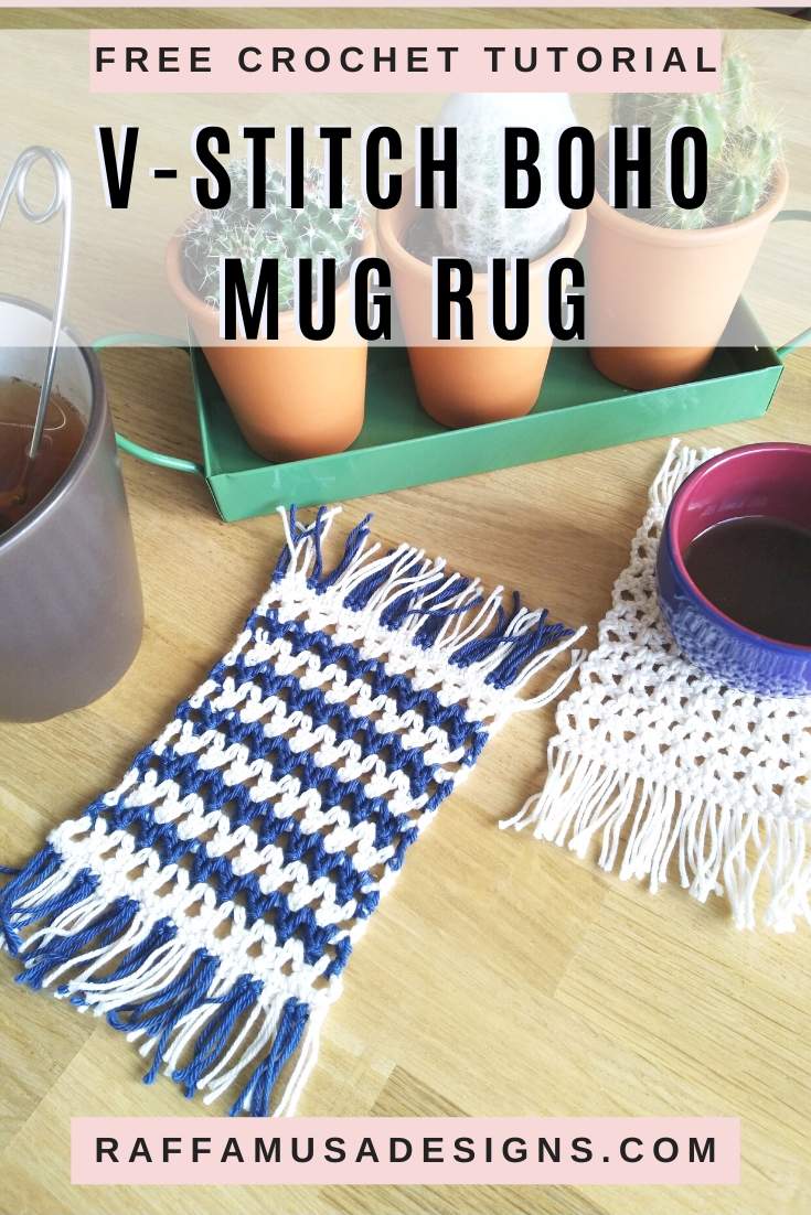Polka Dot Mug Rugs Free Tapestry Crochet Pattern • RaffamusaDesigns