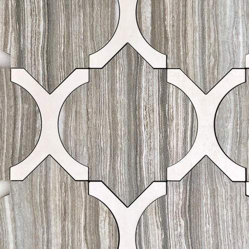 WP0514 Porcelain Eramosa Silver Center Loft Perla Frame Raffi glass