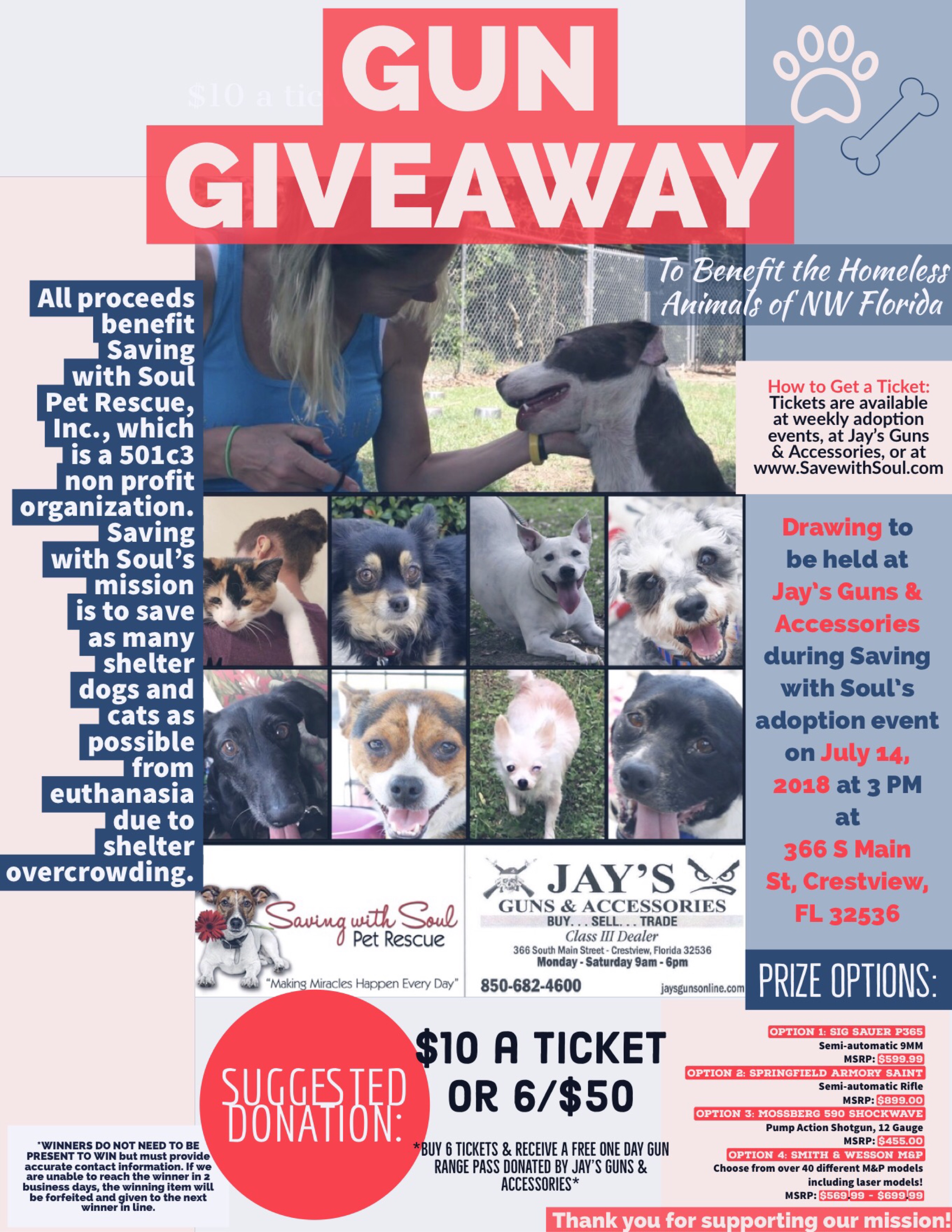 2nd Annual Gun Giveaway to Benefit Rescue Animals by Saving with Soul