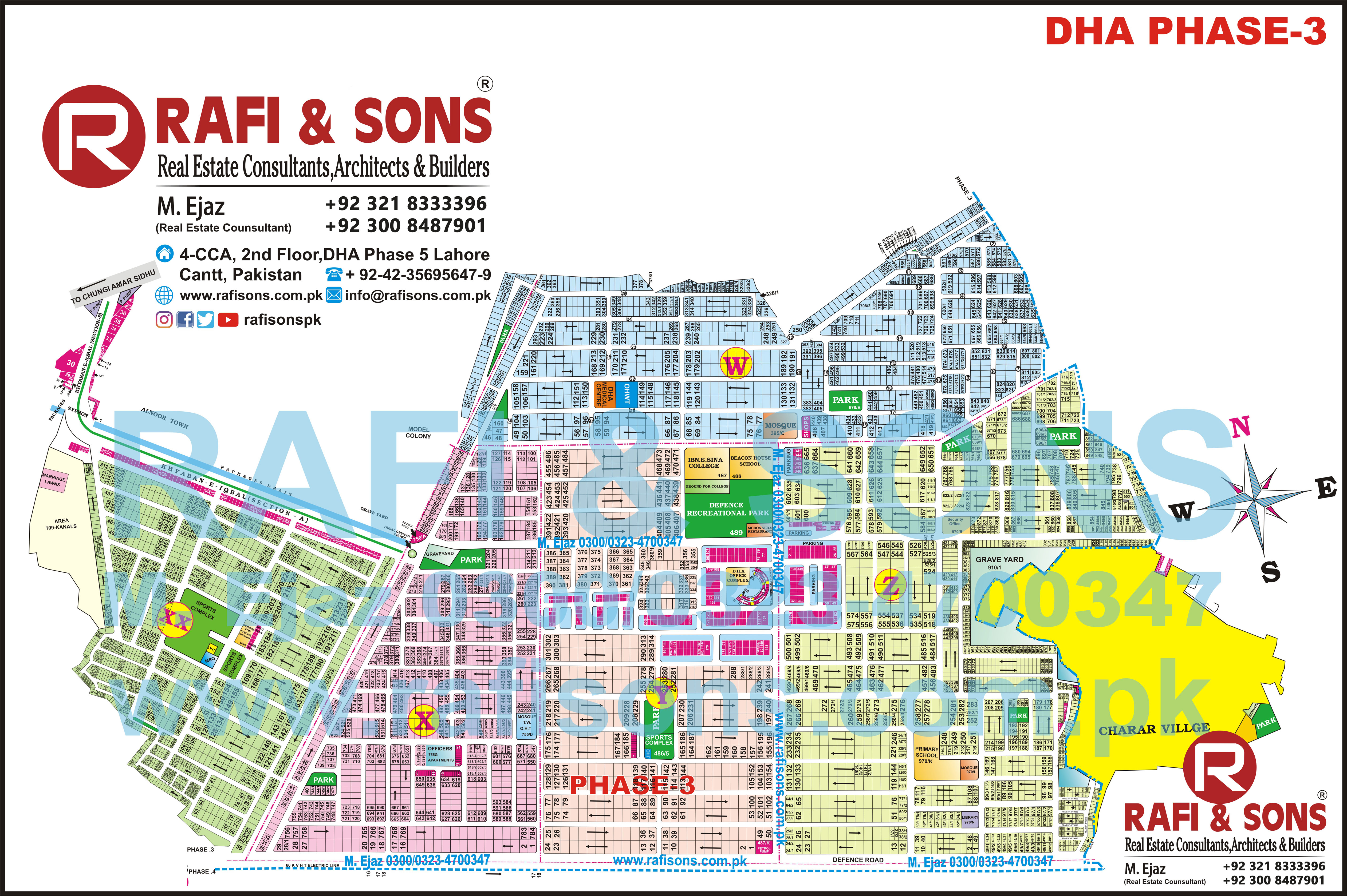 Dha Phase 3 New Pindi Map Maps RAFI & SONS Real Estate & Construction Company