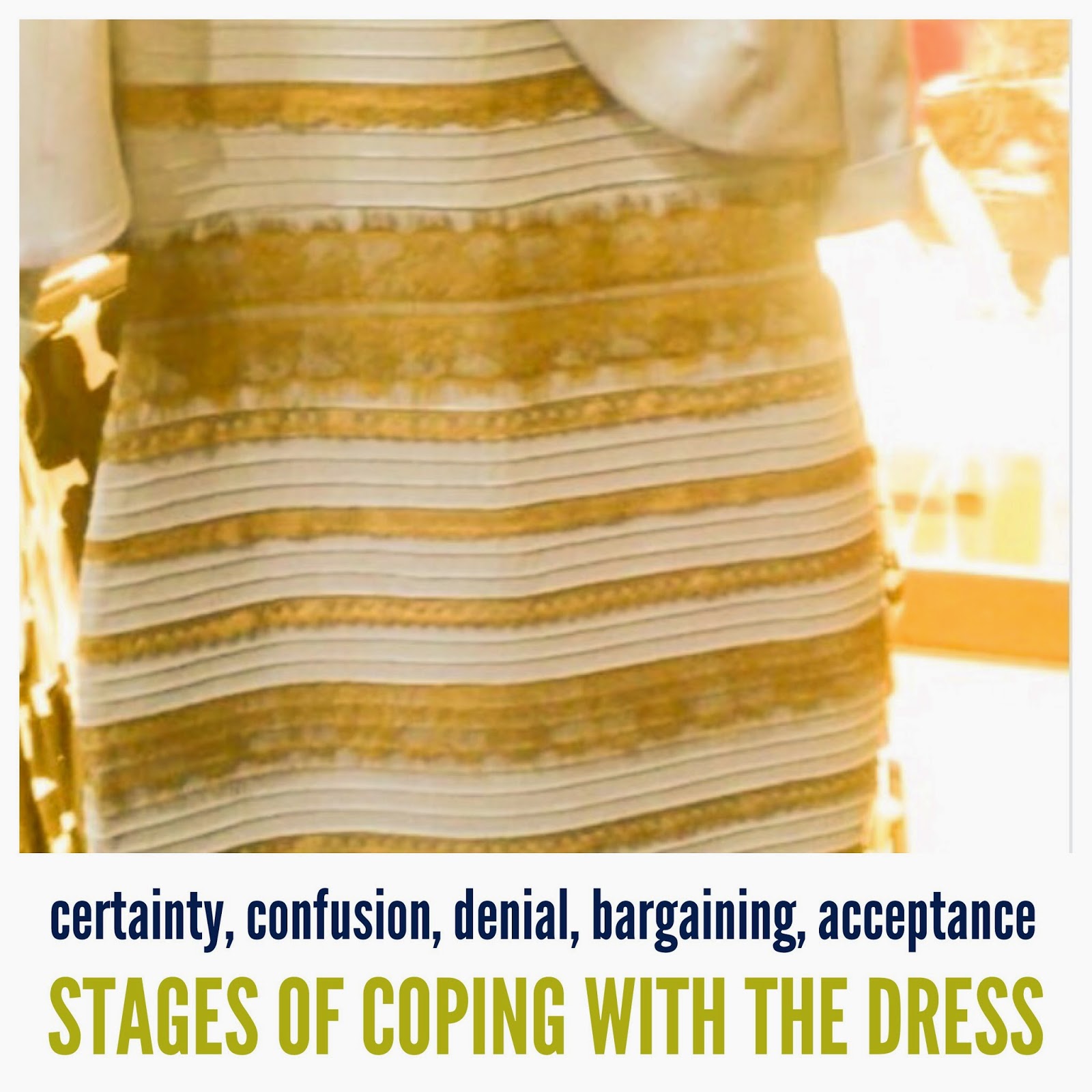 The white/gold blue/black dressgate Stages of certainty