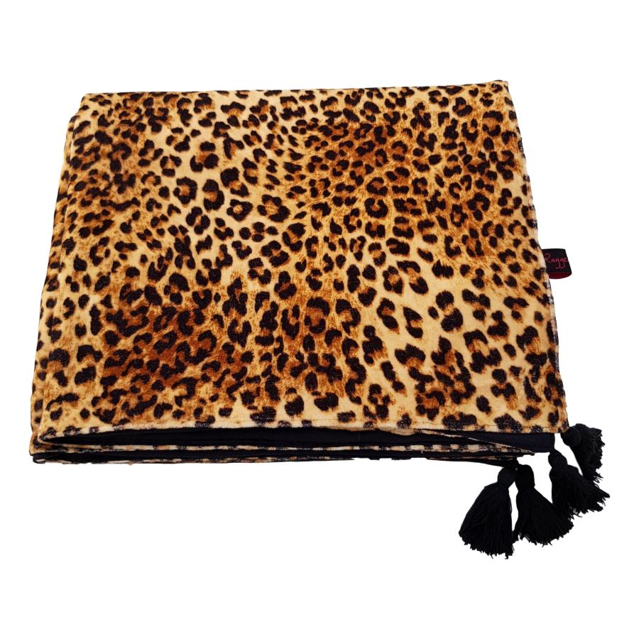 Stunning Leopard Print Velvet Throw by Ragged Rose