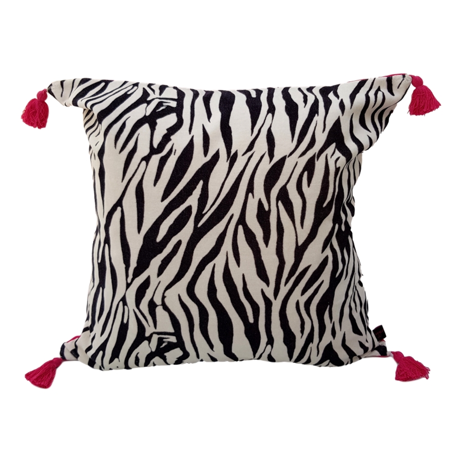 Stunning Zebra Print Velvet Cushion by Ragged Rose