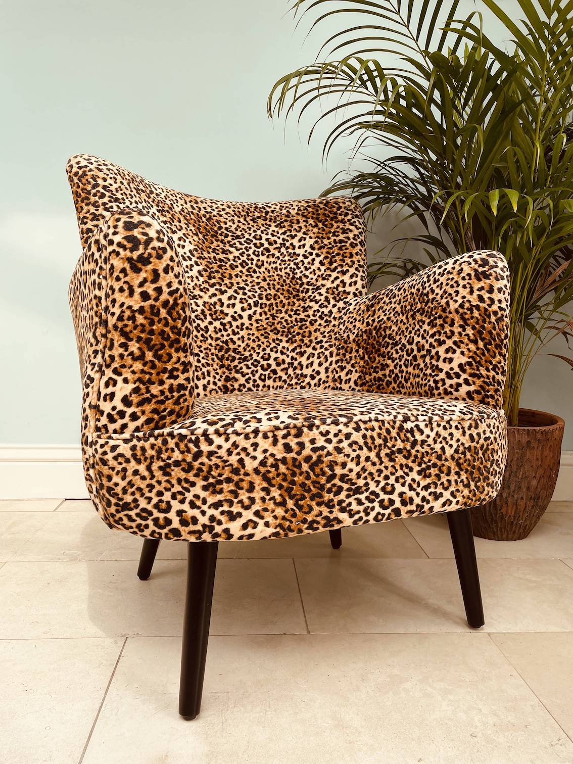 Leopard Velvet Chair Ragged Rose