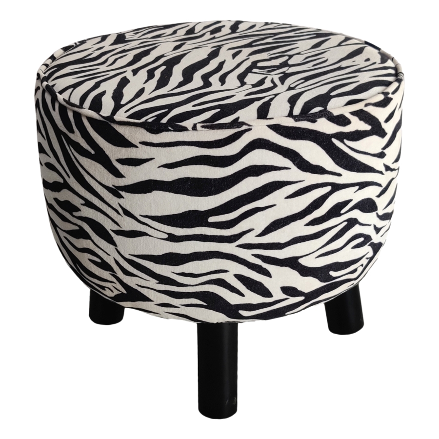 Zebra Print Footstool by Ragged Rose