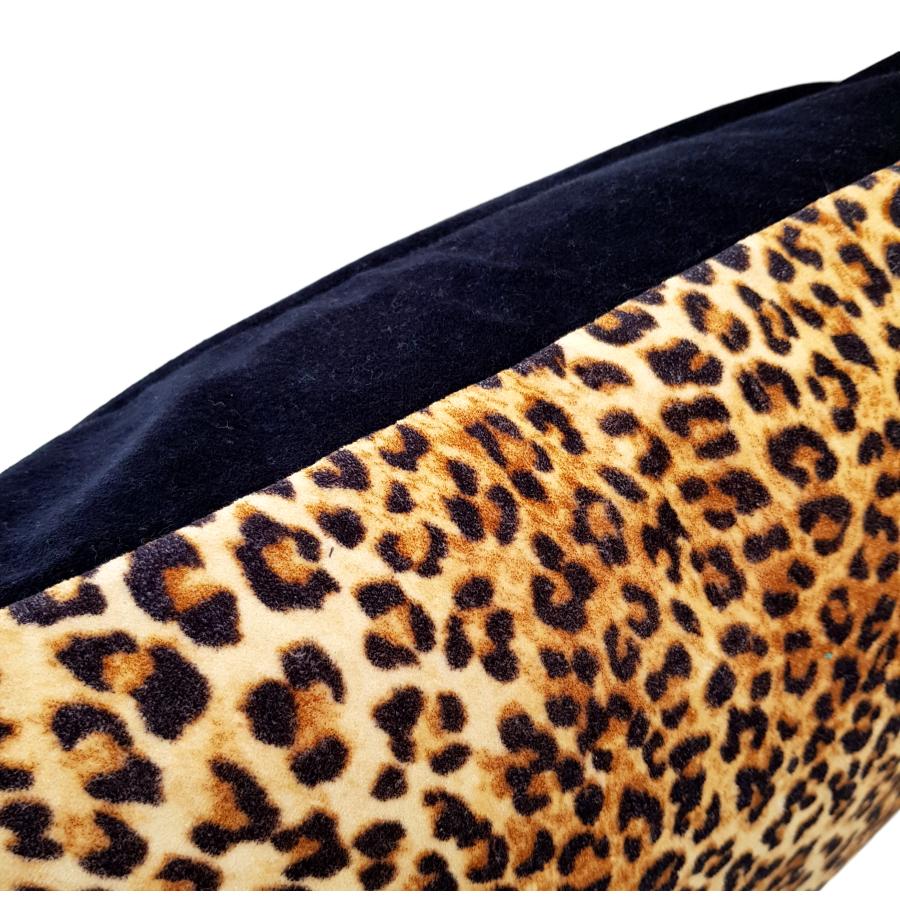 Leopard Print Velvet Cushion Ragged Rose