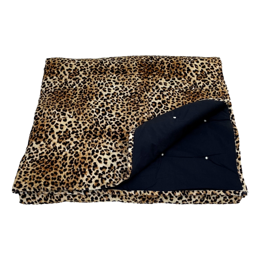 Leopard Velvet Blanket Ragged Rose