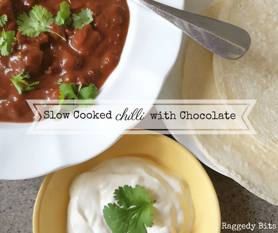 Slow Cooked Chilli with Chocolate Raggedy Bits
