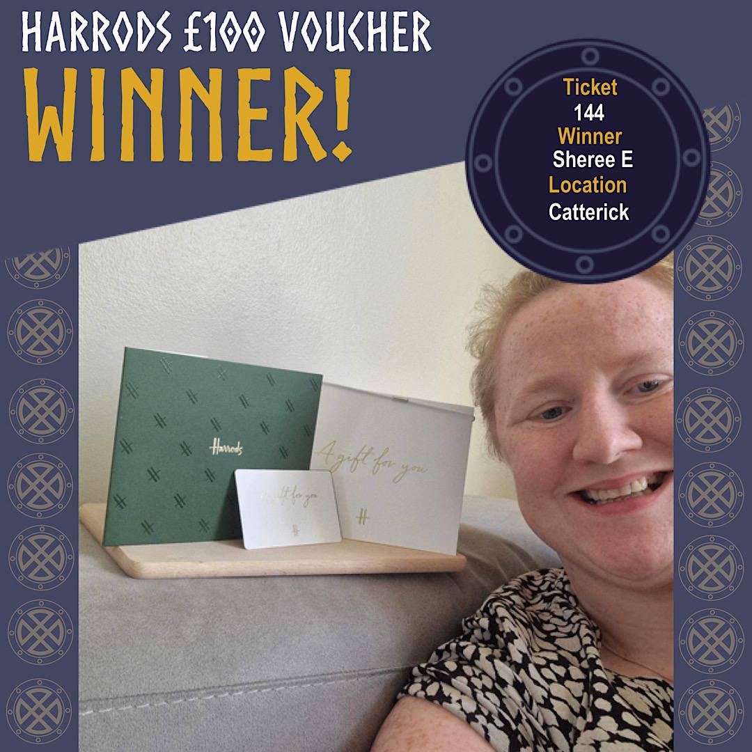 Sheree wins the £100 Harrods Charity Battle Voucher Ragnarok Competitions