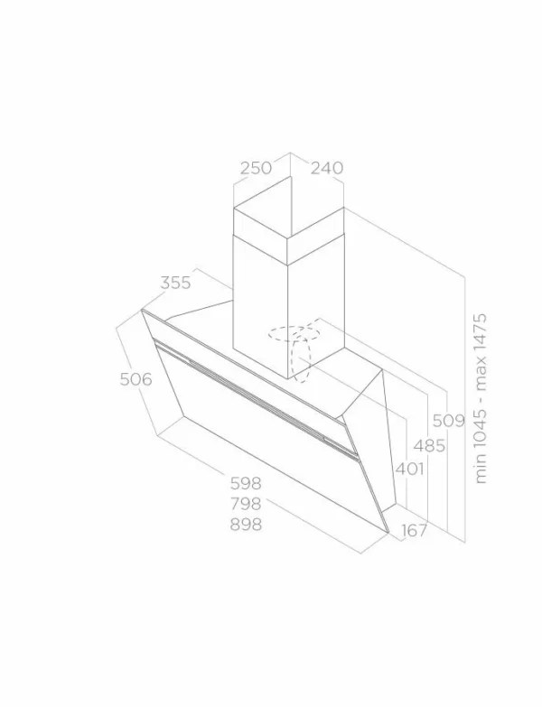 ELICA ,HOOD ,STRIPE INOX,BLACK,90CM RA Home Store