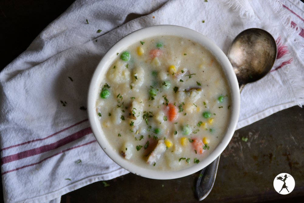 Creamy Veggie & Fish Chowder glutenfree, eggfree