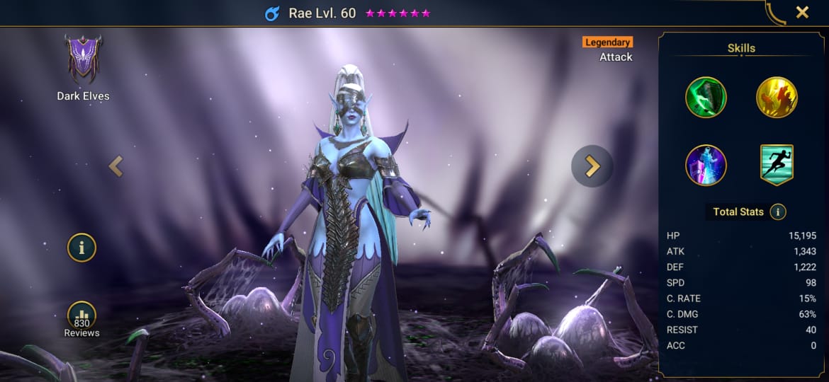 Raid Shadow Legends Rae Build Artifacts & Masteries Guide