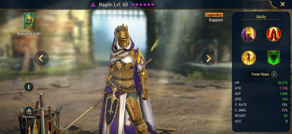 Raid Shadow Legends Raglin Build Artifacts & Masteries Guide