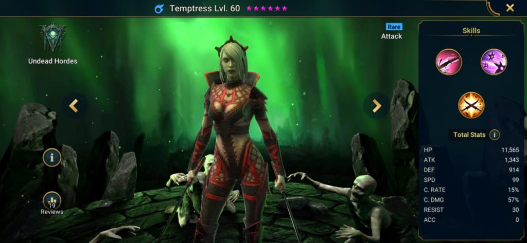 Raid Shadow Legends Temptress Build Artifacts & Mastery Guide