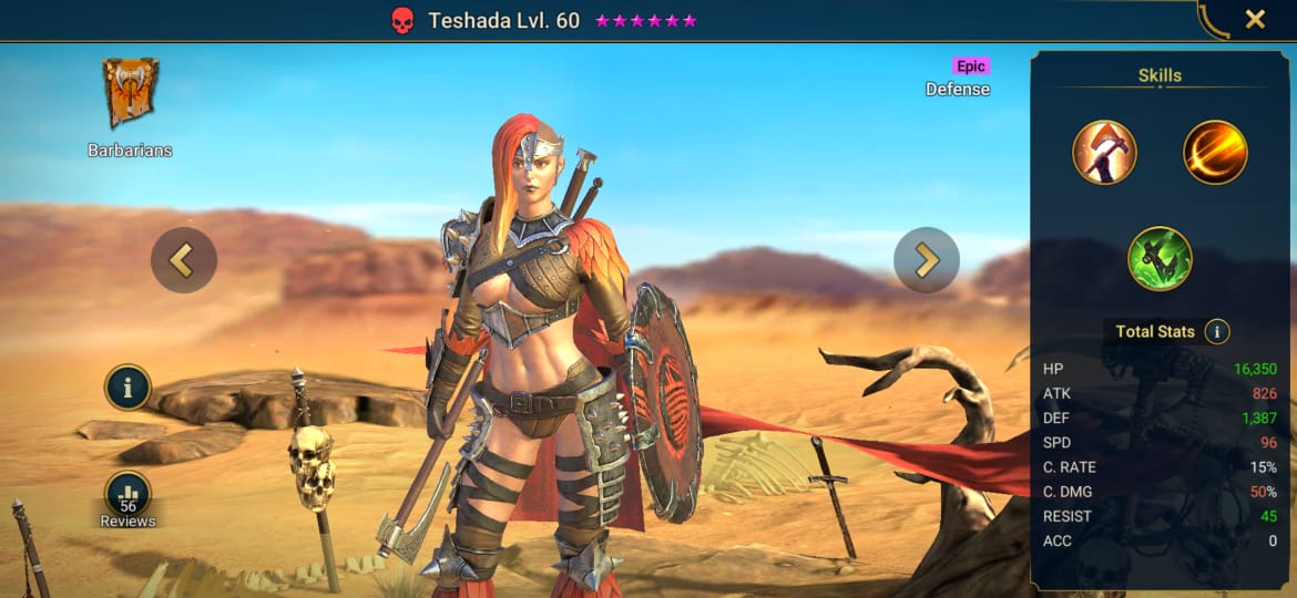 Raid Shadow Legends Teshada Build Artifacts & Masteries Guide