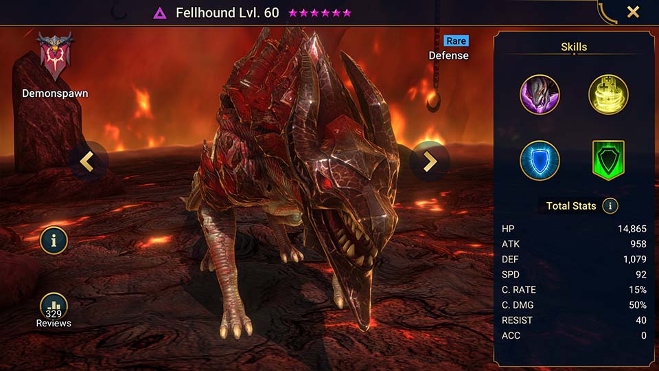 Fellhound RAID Shadow Legends Info Skills Equipment Mastery Guide